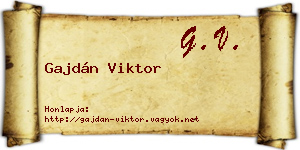 Gajdán Viktor névjegykártya